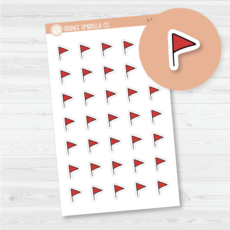 Hand Doodled Red Flag Period Tracker Planner Stickers | I-467
