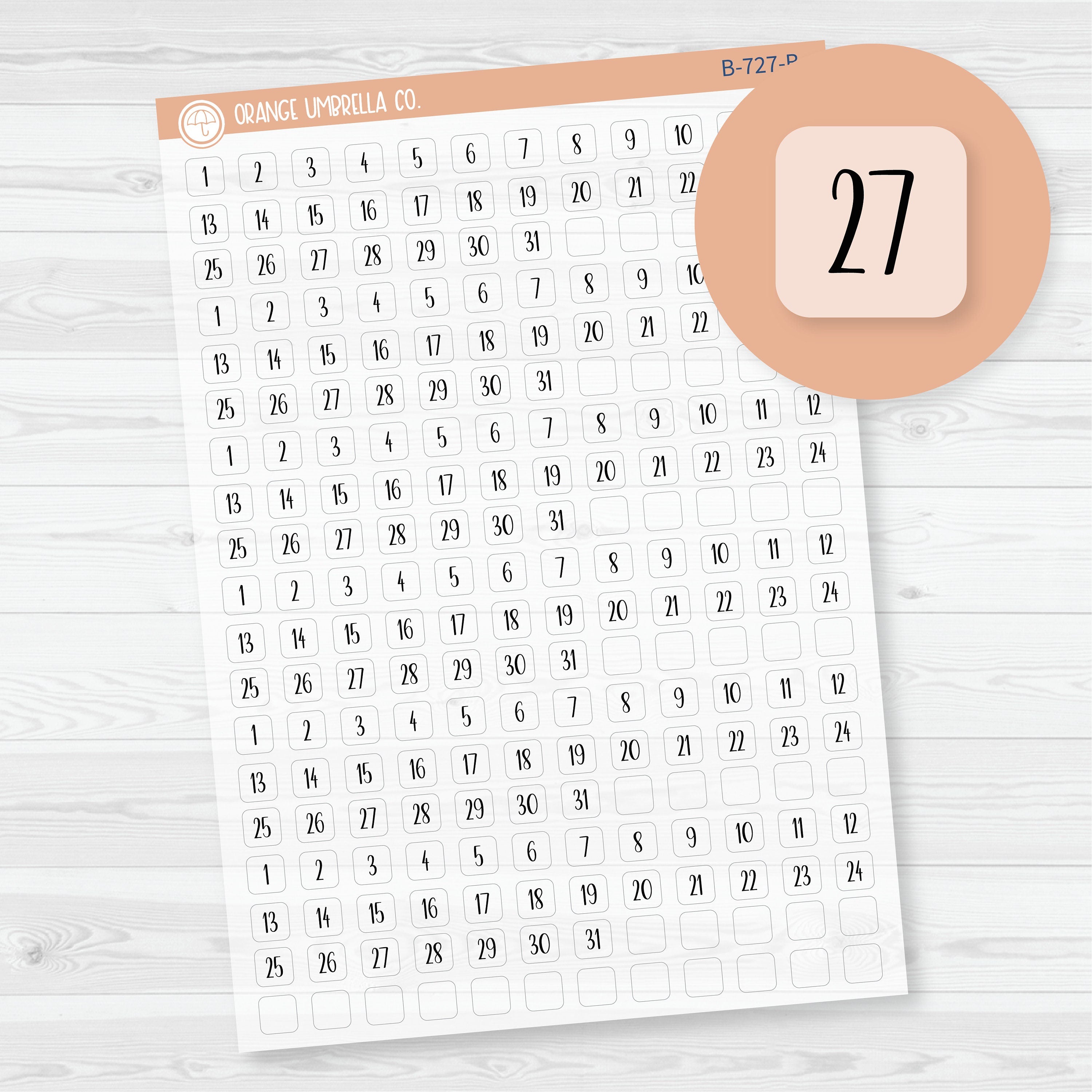 6 Months of Mini Date Dot Covers Planner Stickers | F13 | Clear Matte | B-727-BCM