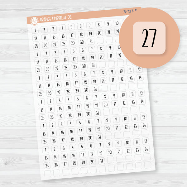 6 Months of Mini Date Dot Covers Planner Stickers | F13 | Clear Matte | B-727-BCM