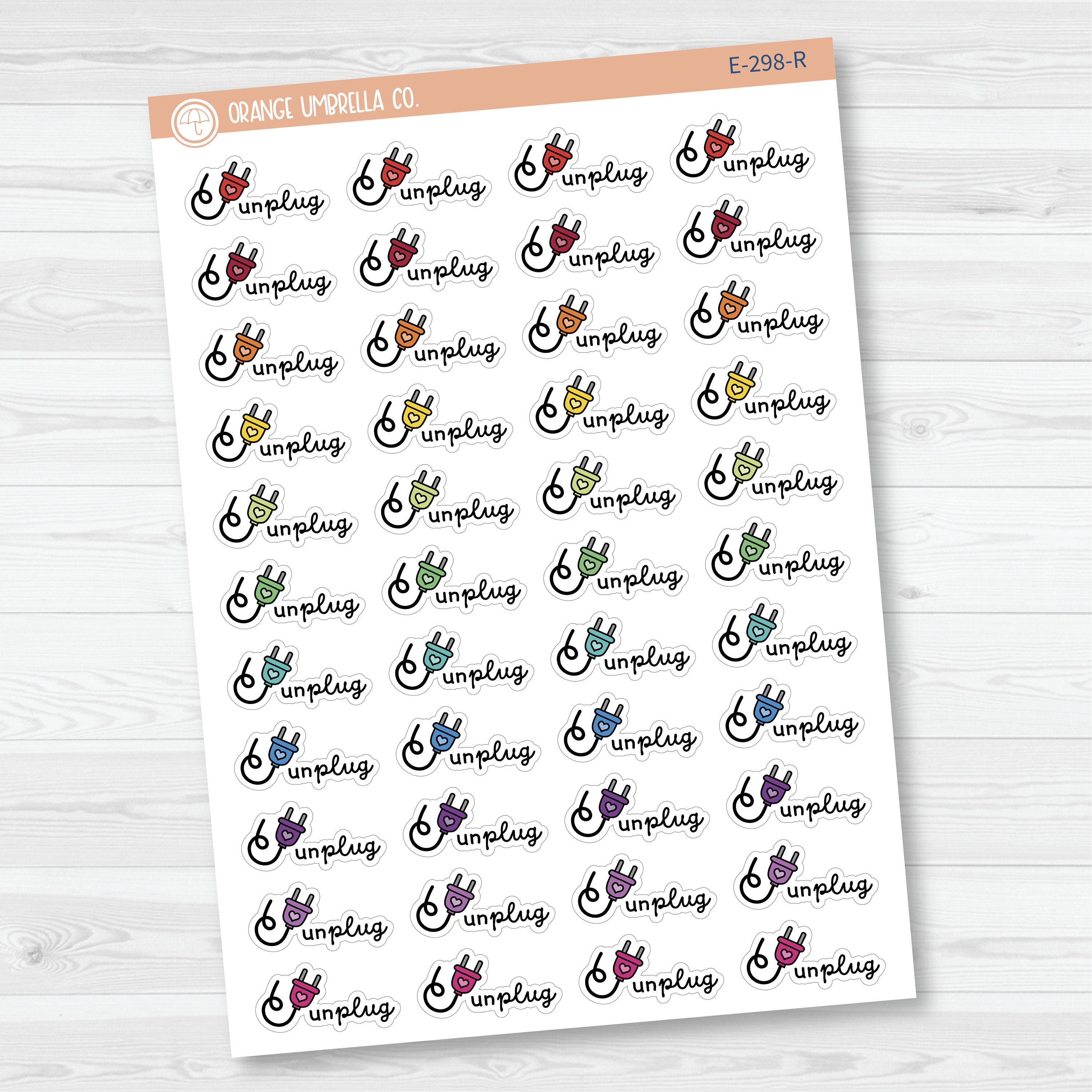 Unplug Planner Stickers | F16 | E-298