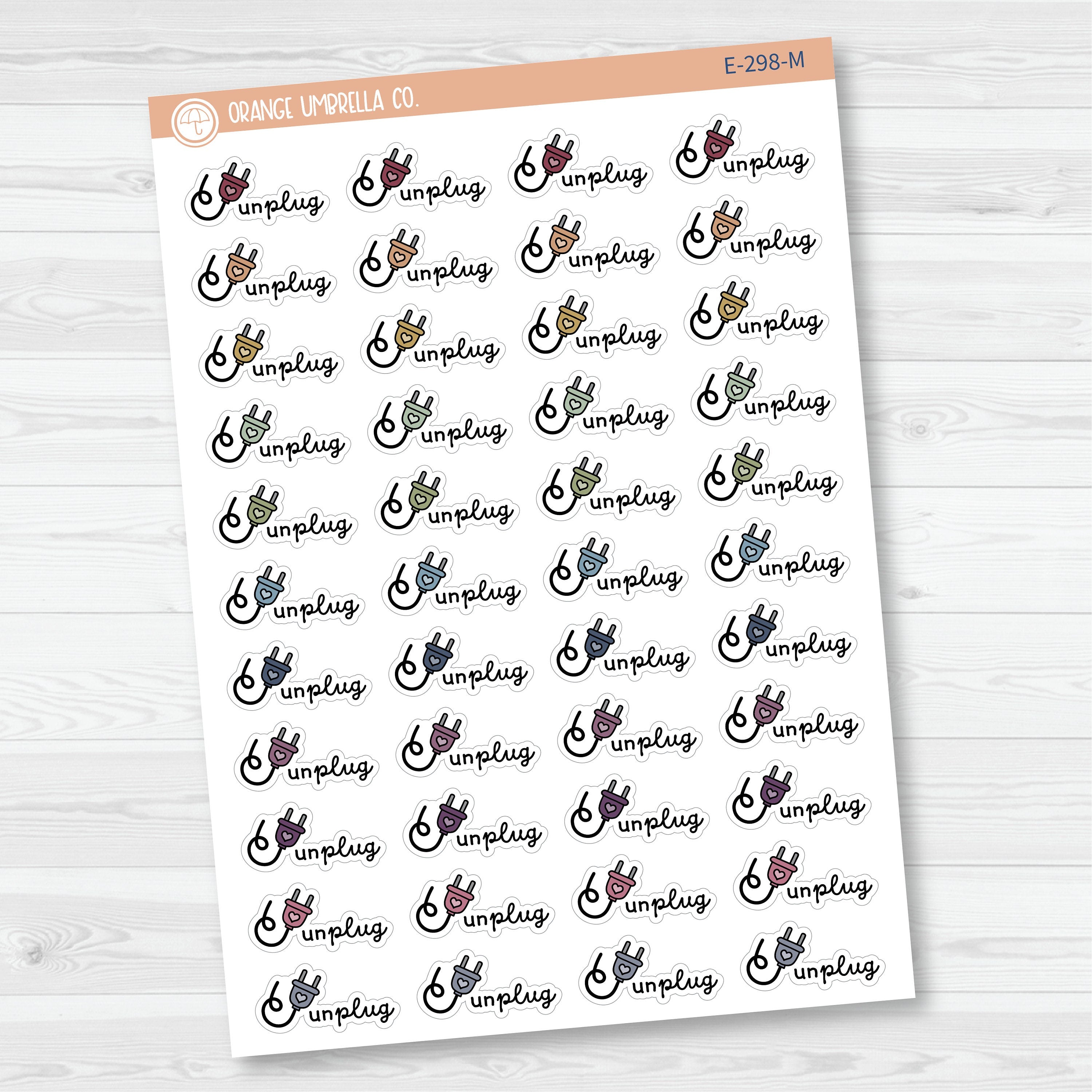 Unplug Planner Stickers | F16 | E-298