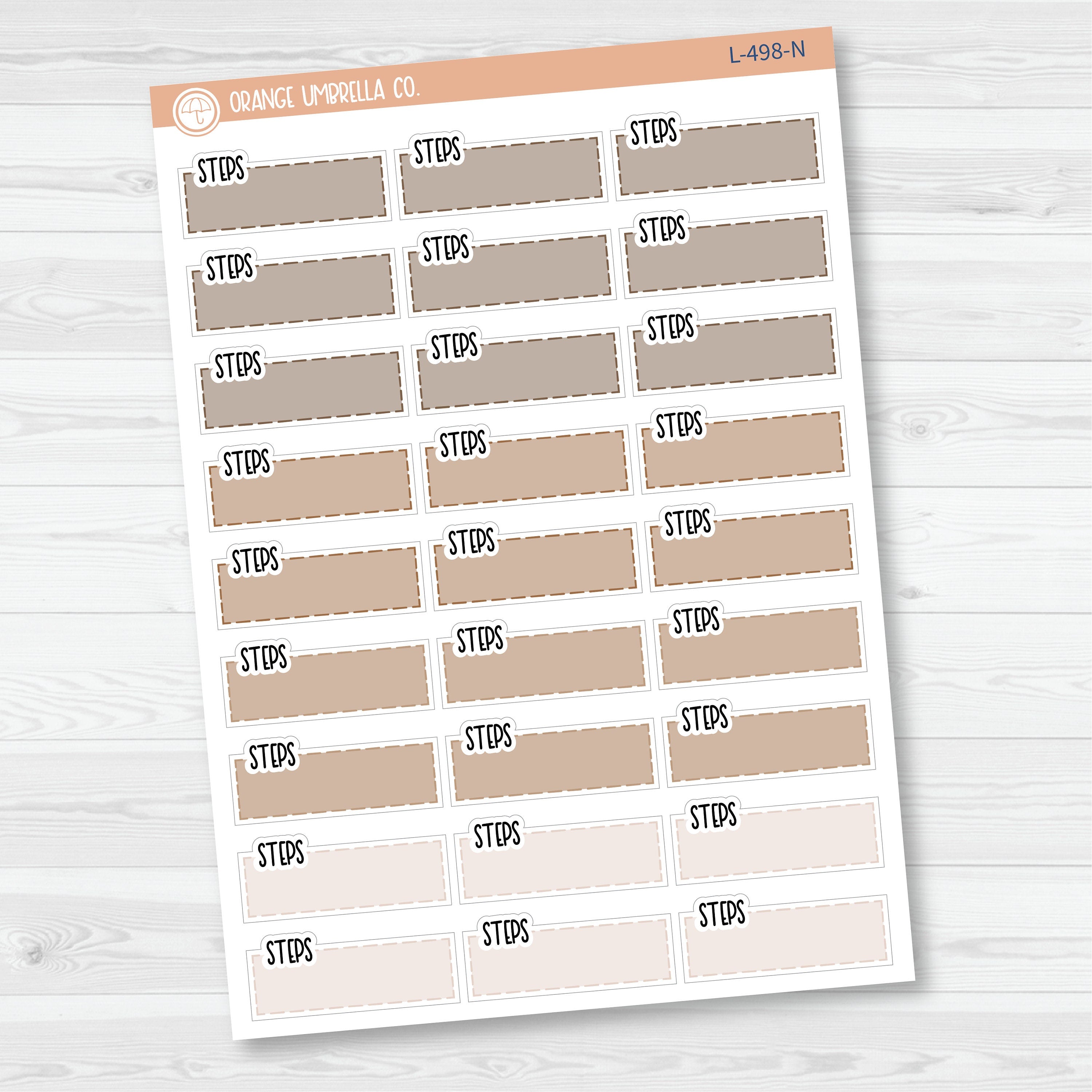 Steps Color Stitched Quarter Box Planner Stickers | L-498
