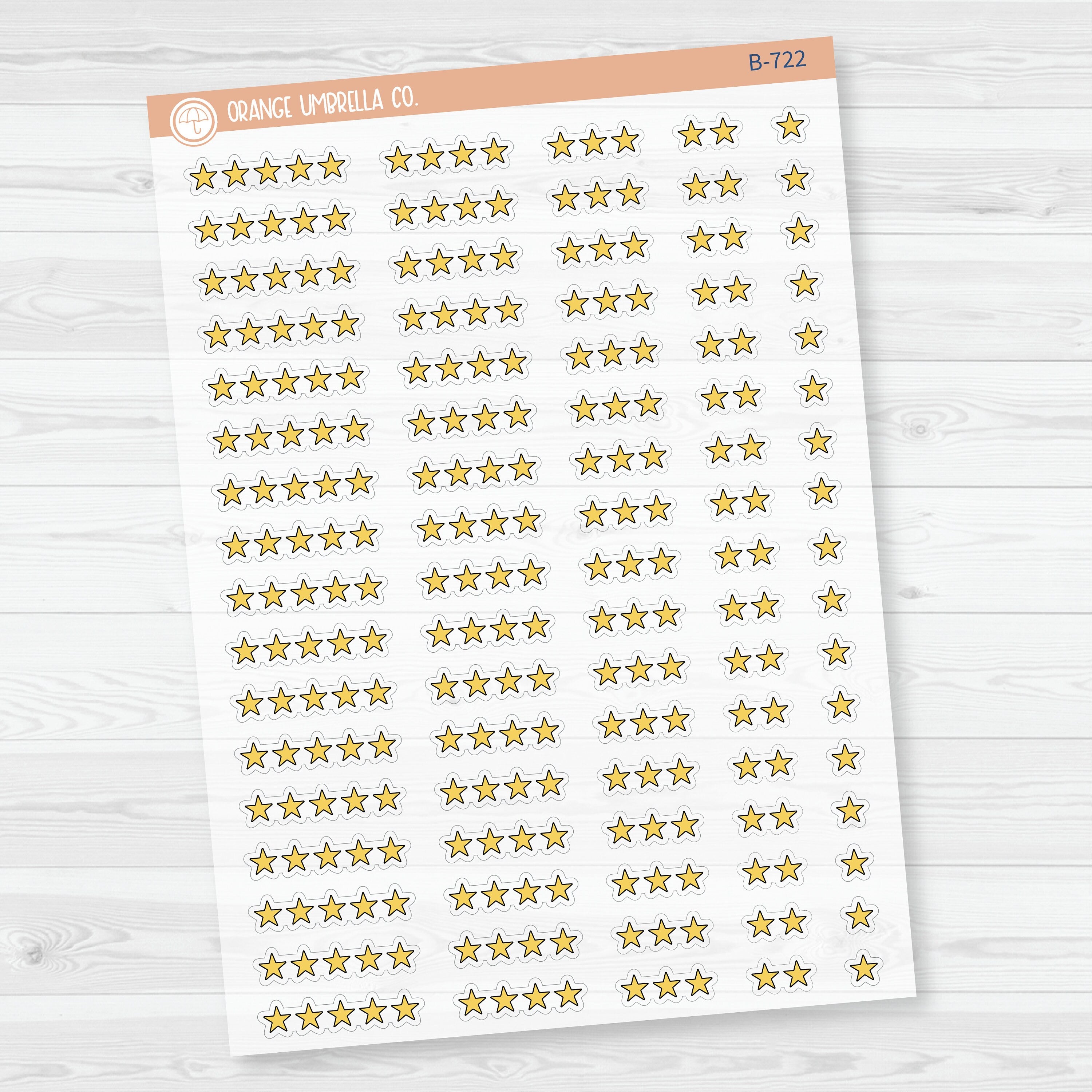 Star\Half Star Rating - Movie and Book Icon Tracker Planner Stickers | Clear Matte | B-722 & B-723-CM