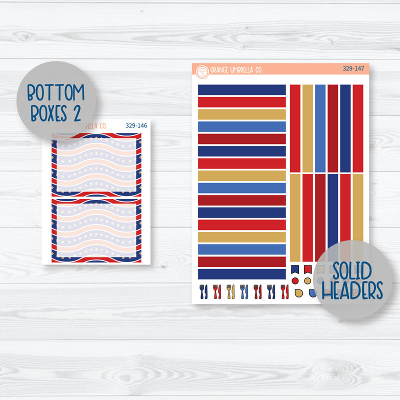 4th of July Kit | A5 Plum Daily Planner Kit Stickers | Liberty | 329-141