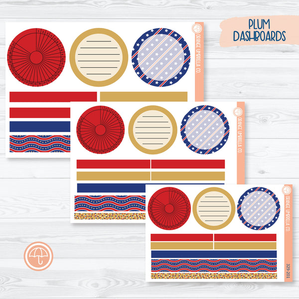 4th Of July Kit | Plum Dashboards Planner Kit Stickers | Liberty | 329-201
