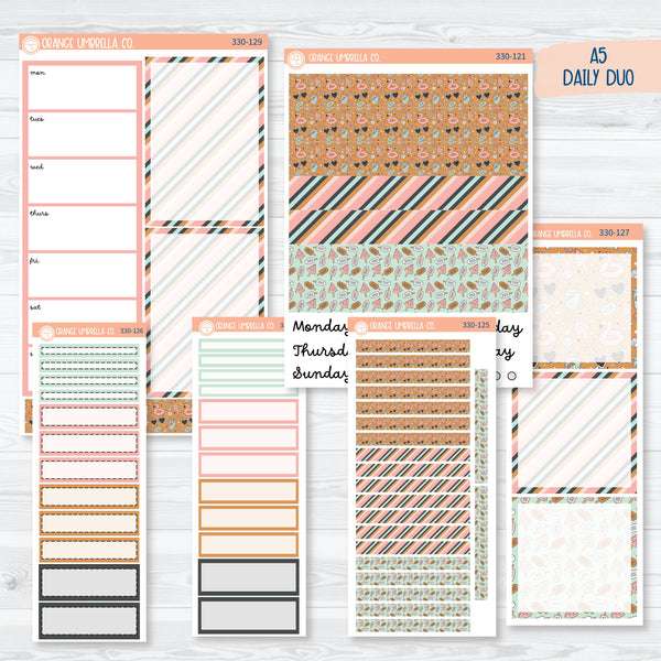 Flamingo Summer Kit | A5 Daily Duo Planner Kit Stickers | Flamingo Floaties | 330-121