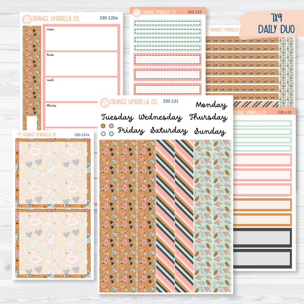 Flamingo Summer Kit | 7x9 Daily Duo Planner Kit Stickers | Flamingo Floaties | 330-131