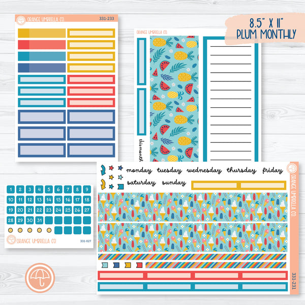 Summer Beachside Party Stickers | Plum Monthly Planner Kit Stickers | Out Of Office | 331-231