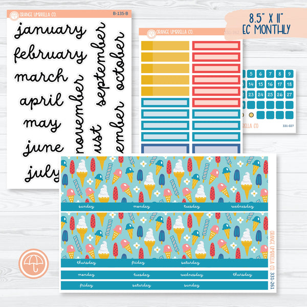 Summer Beachside Party Stickers | 8.5 ECLP Monthly Planner Kit Stickers | Out Of Office | 331-261