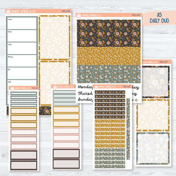 Late Summer Floral Stickers | A5 Daily Duo Planner Kit Stickers | Living Is Easy | 332-121