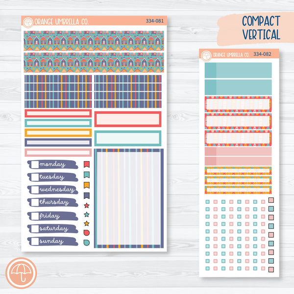 Beachside Vacation Planner Kit | Compact Vertical Planner Kit Stickers for Erin Condren | Feeling Crabby | 334-081