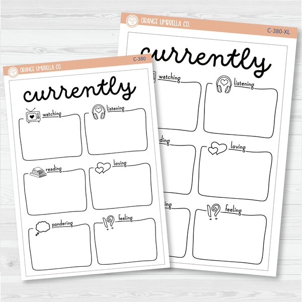 NP-Currently Full Page A5 & 7x9 Deco Planner Stickers Planner Stickers | C-380