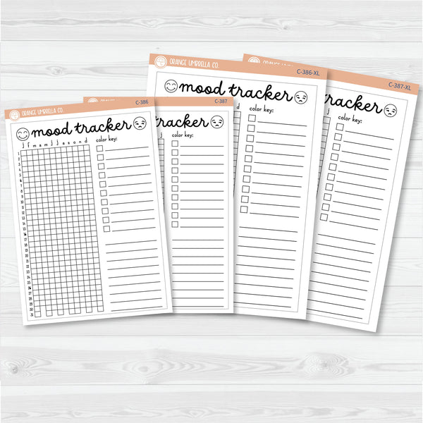 NP-Mood Tracker In Pixels; January start or July Start Full Page A5 & 7x9 Size Deco Planner Stickers | C-386-387