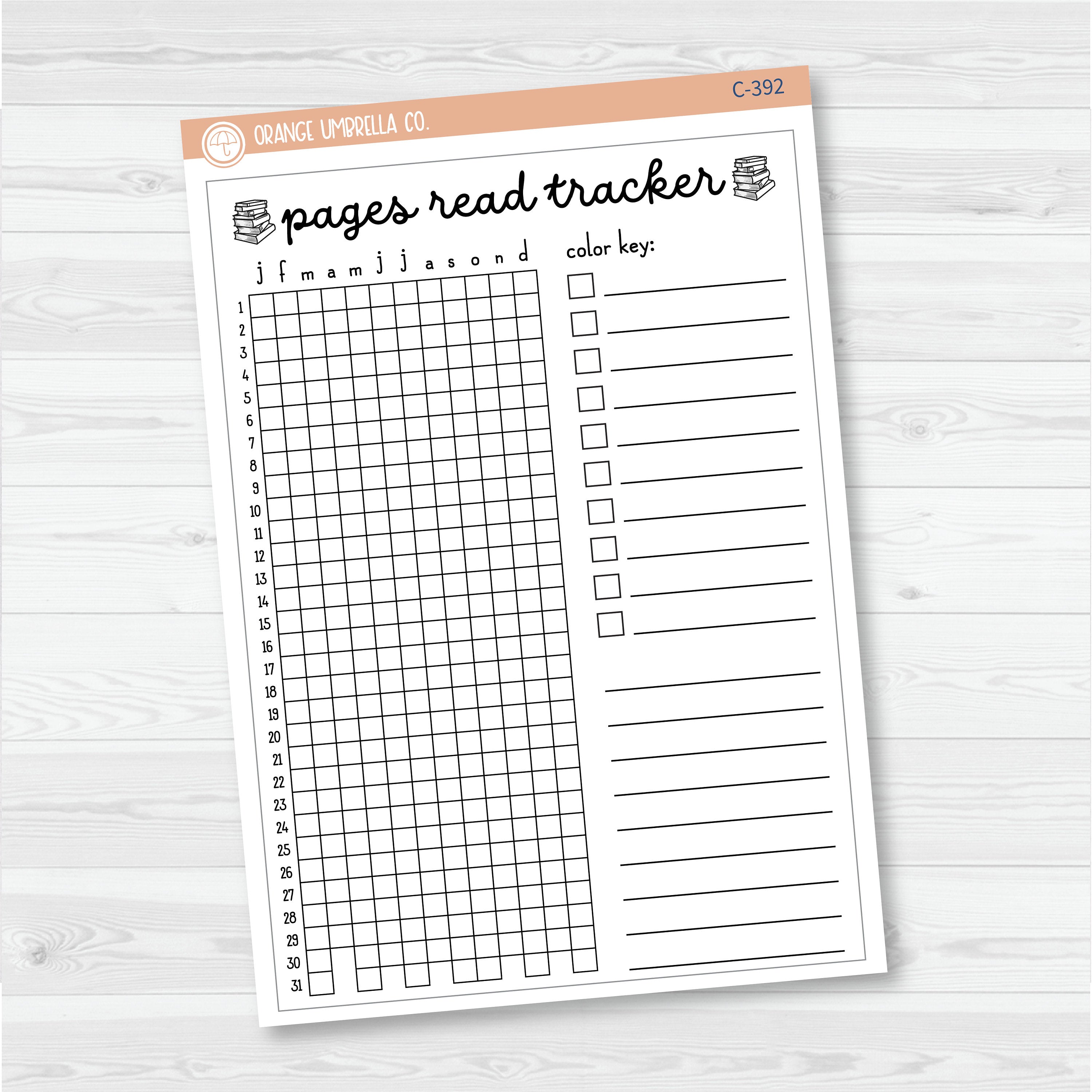 NP-Pages Read Tracker In Pixels; January start or July Start Full Page A5 & 7x9 Size Deco Planner Stickers | C-392-393