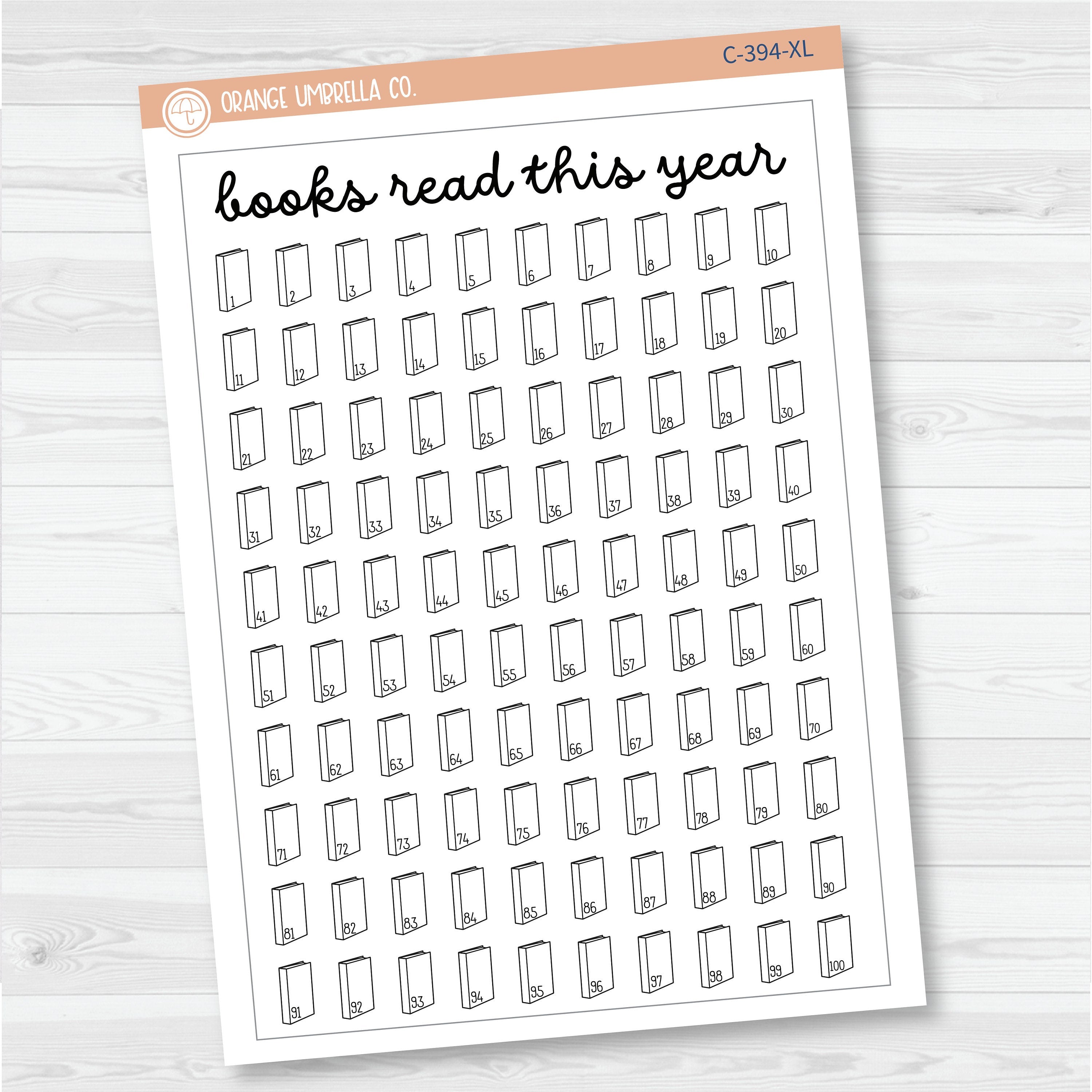 NP-Books Read This Year Full Page A5 & 7x9 Deco Planner Stickers | C-394