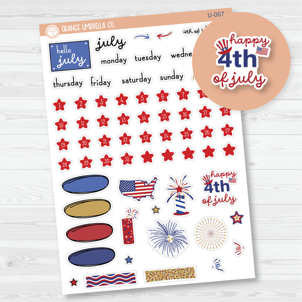 Build Your Own Journal Kit Planner Stickers | July F16 | U-007