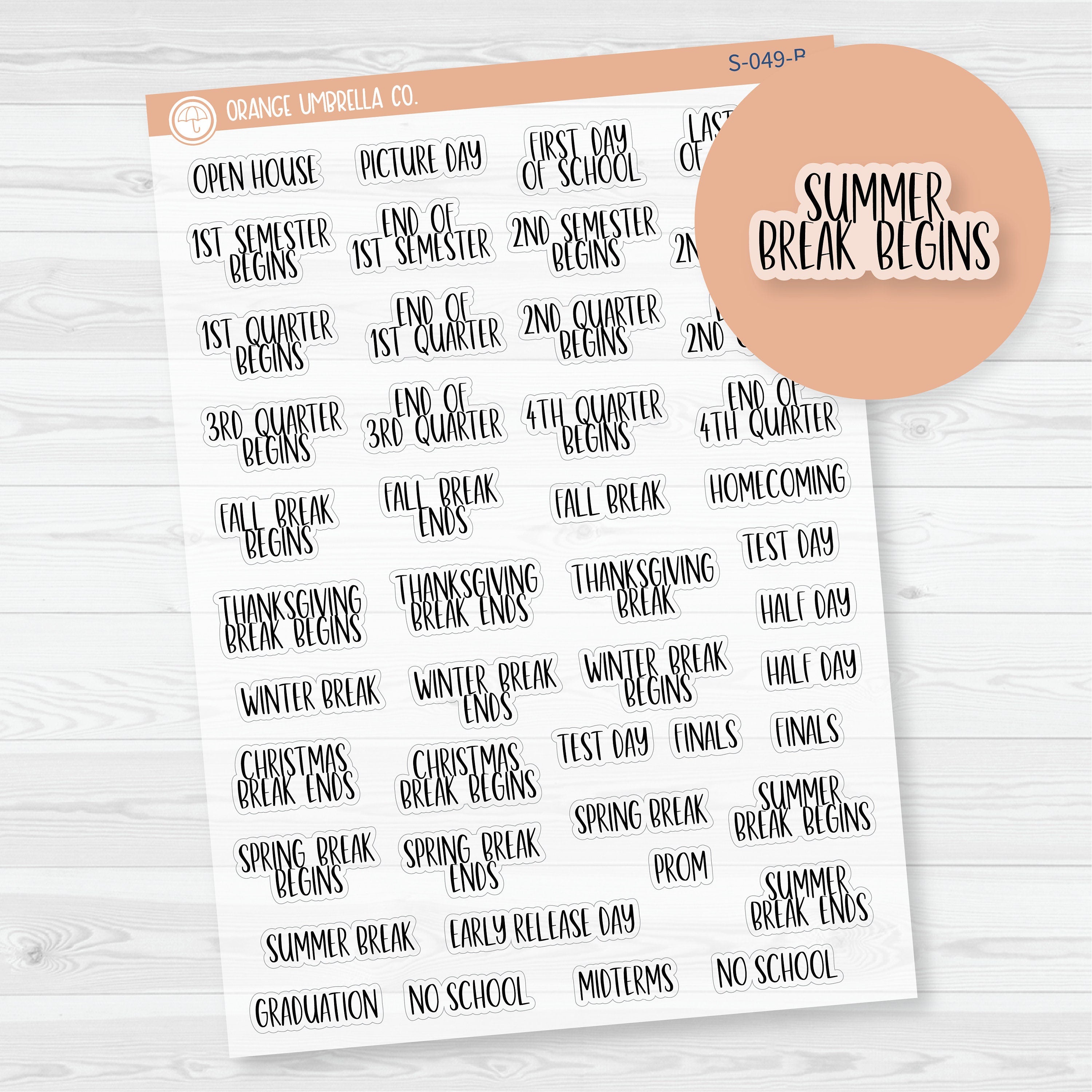 NP-School Related Holiday Script Planner Stickers | F13 | S-049-BCM