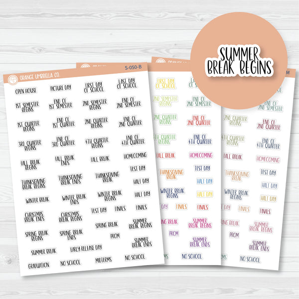 NP-School Related Holiday Mini Script Planner Stickers | F13 | S-050