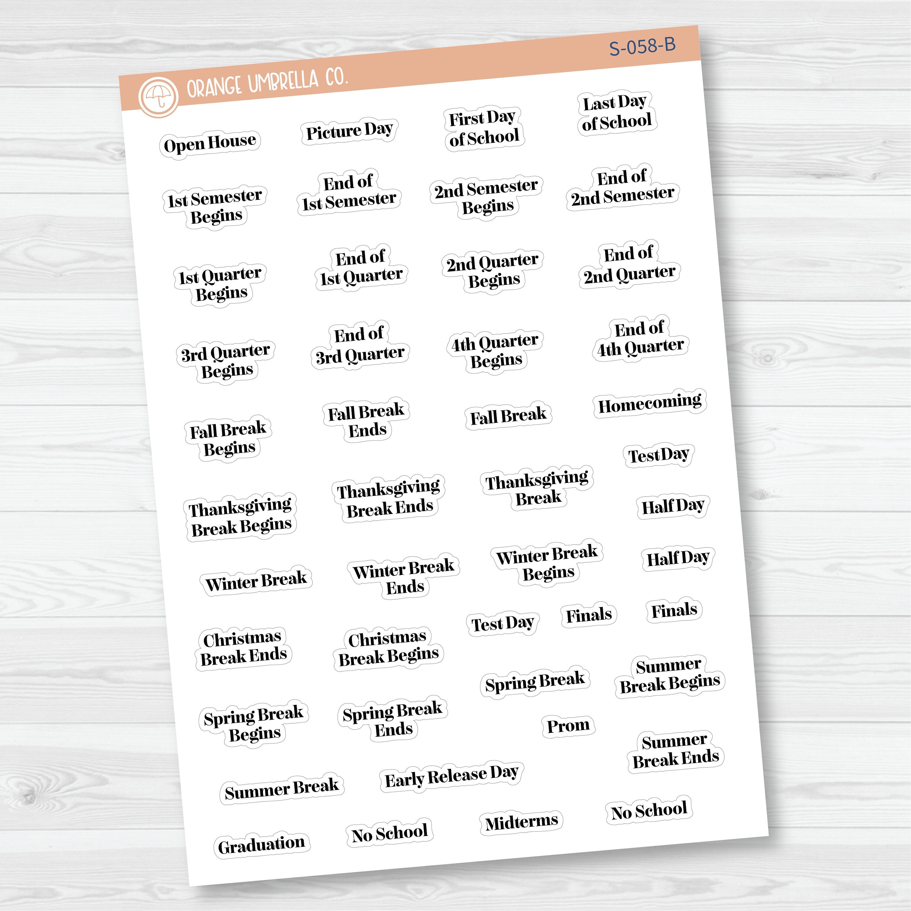 NP-School Related Holiday Mini Script Planner Stickers | F19 | S-058