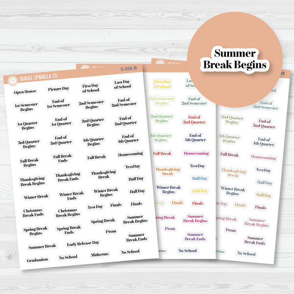 NP-School Related Holiday Mini Script Planner Stickers | F19 | S-058