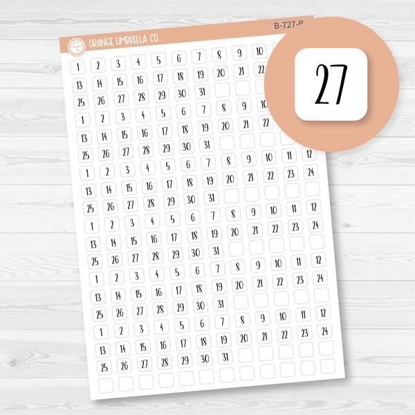 6 Months of Mini Date Dot Covers Planner Stickers | F13 | B-727-B