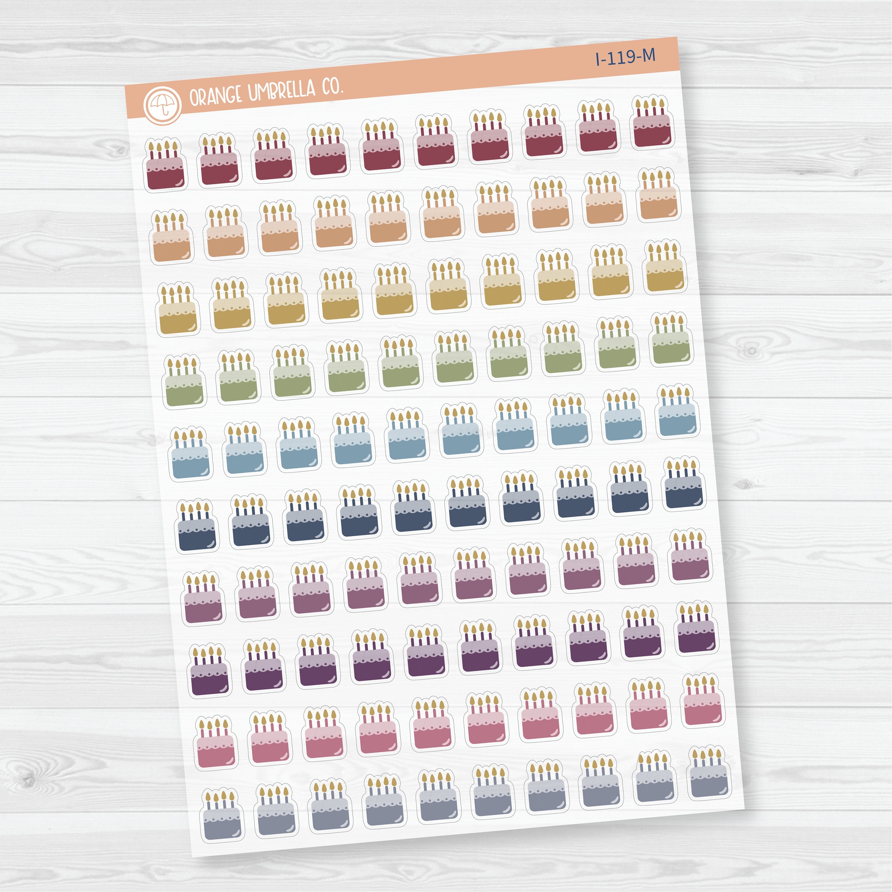 Birthday Cake Icon Planner Stickers | Clear Matte | I-119-CM