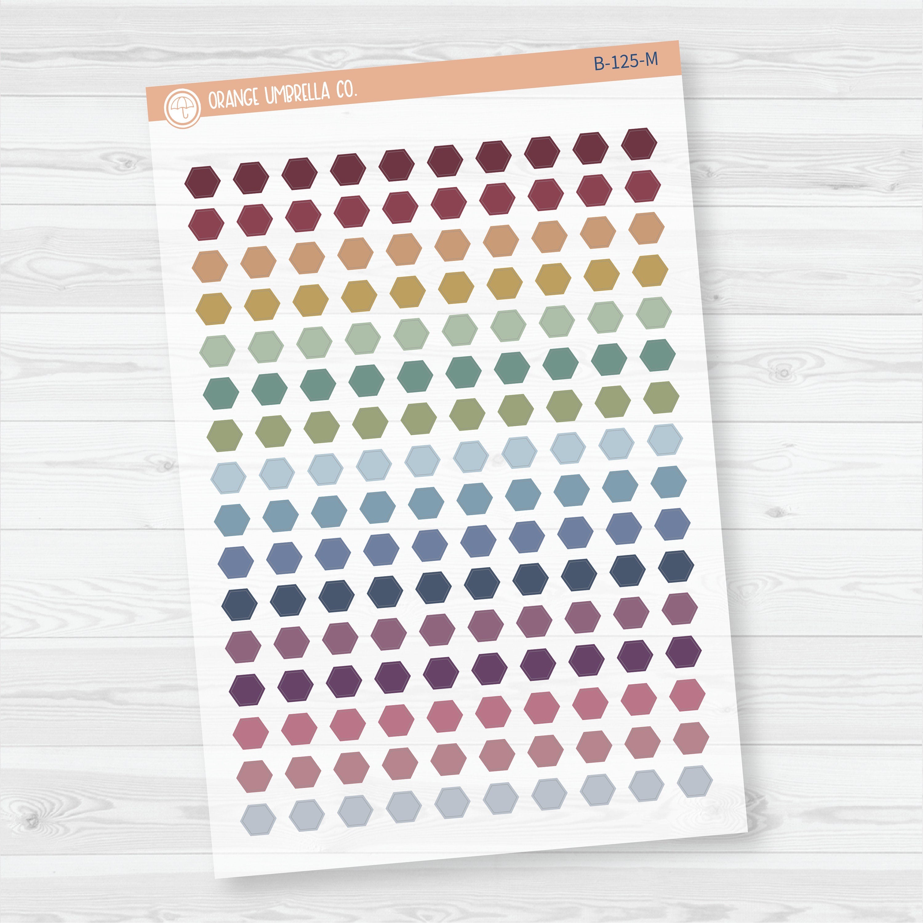 Hexagon - Tiny Planner Stickers | Clear Matte | B-125-CM