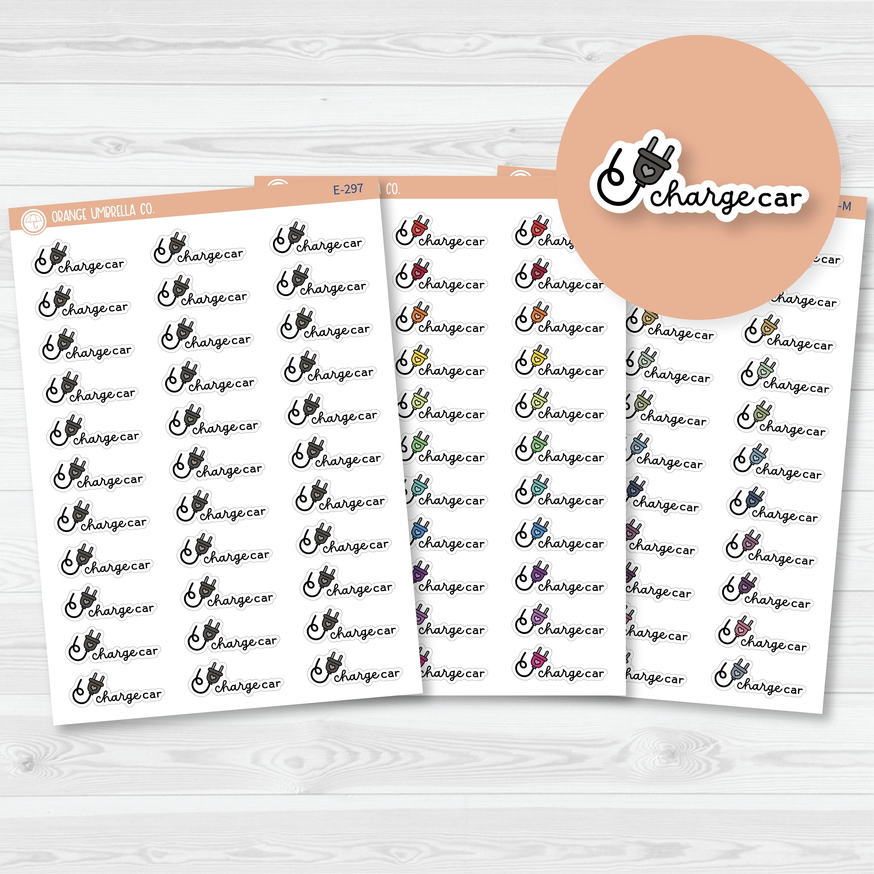 Charge Car Icon Script Planner Stickers and Labels | FC16 | E-297