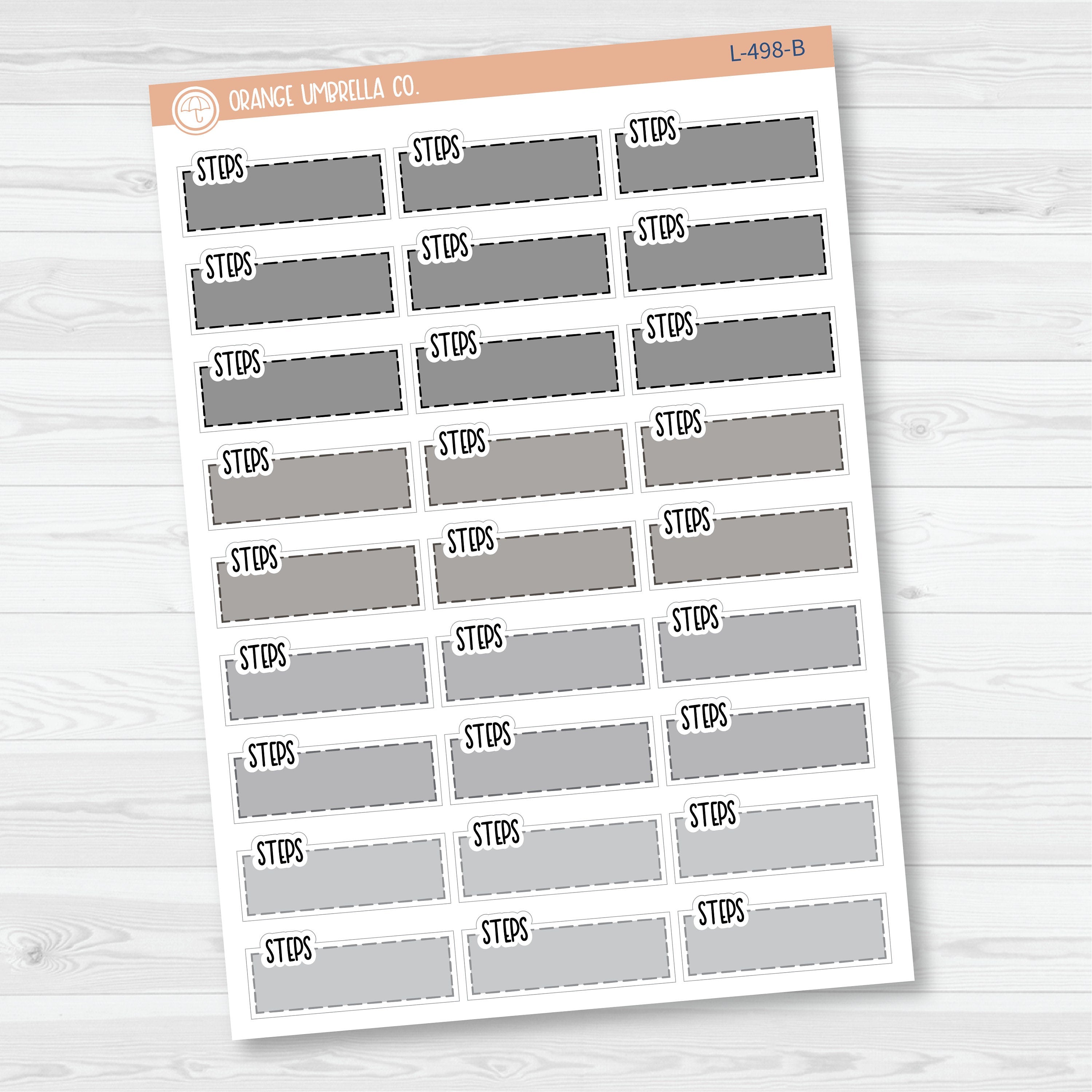 Steps Color Stitched Quarter Box Planner Stickers | L-498