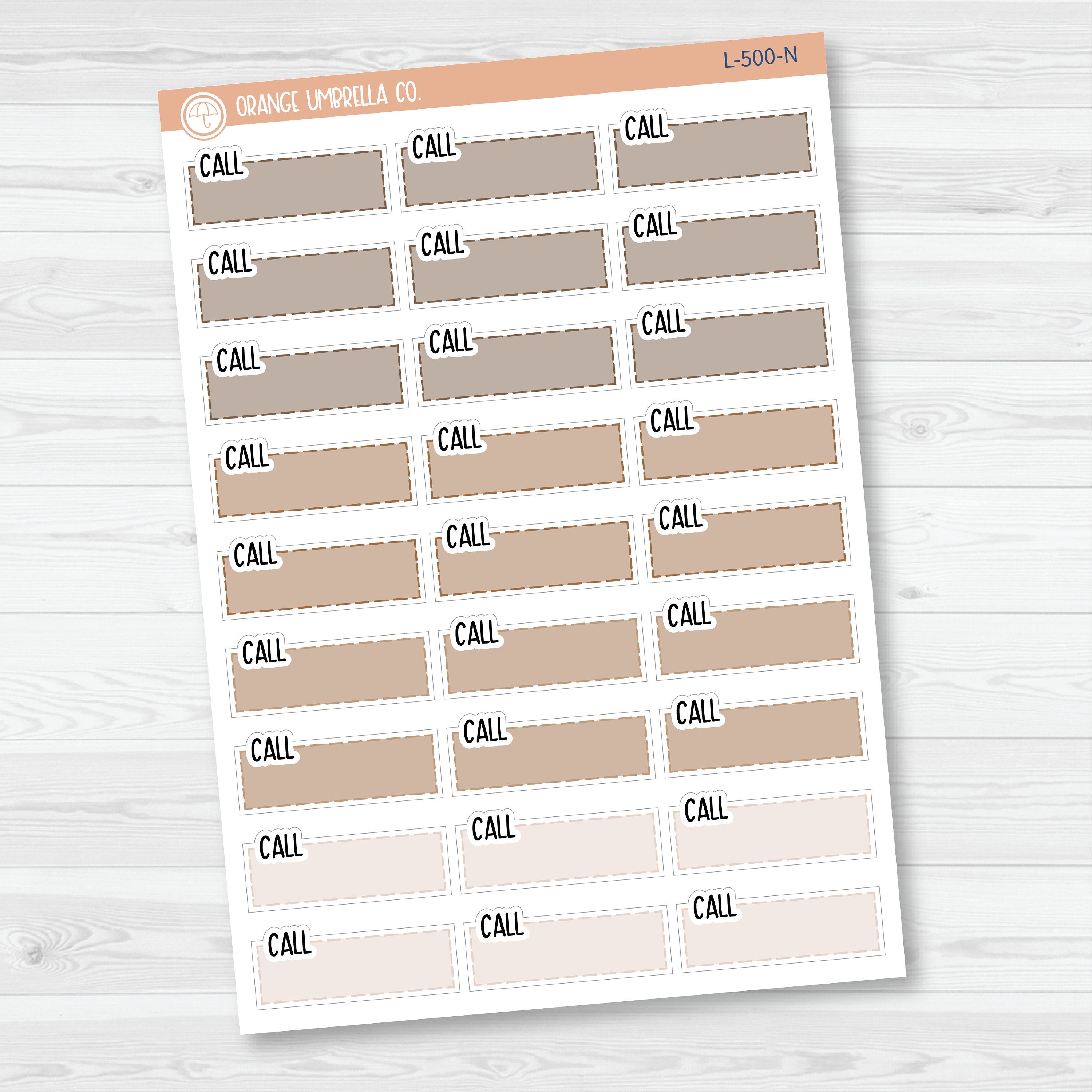 Call Color Stitched Quarter Box Planner Stickers | L-500