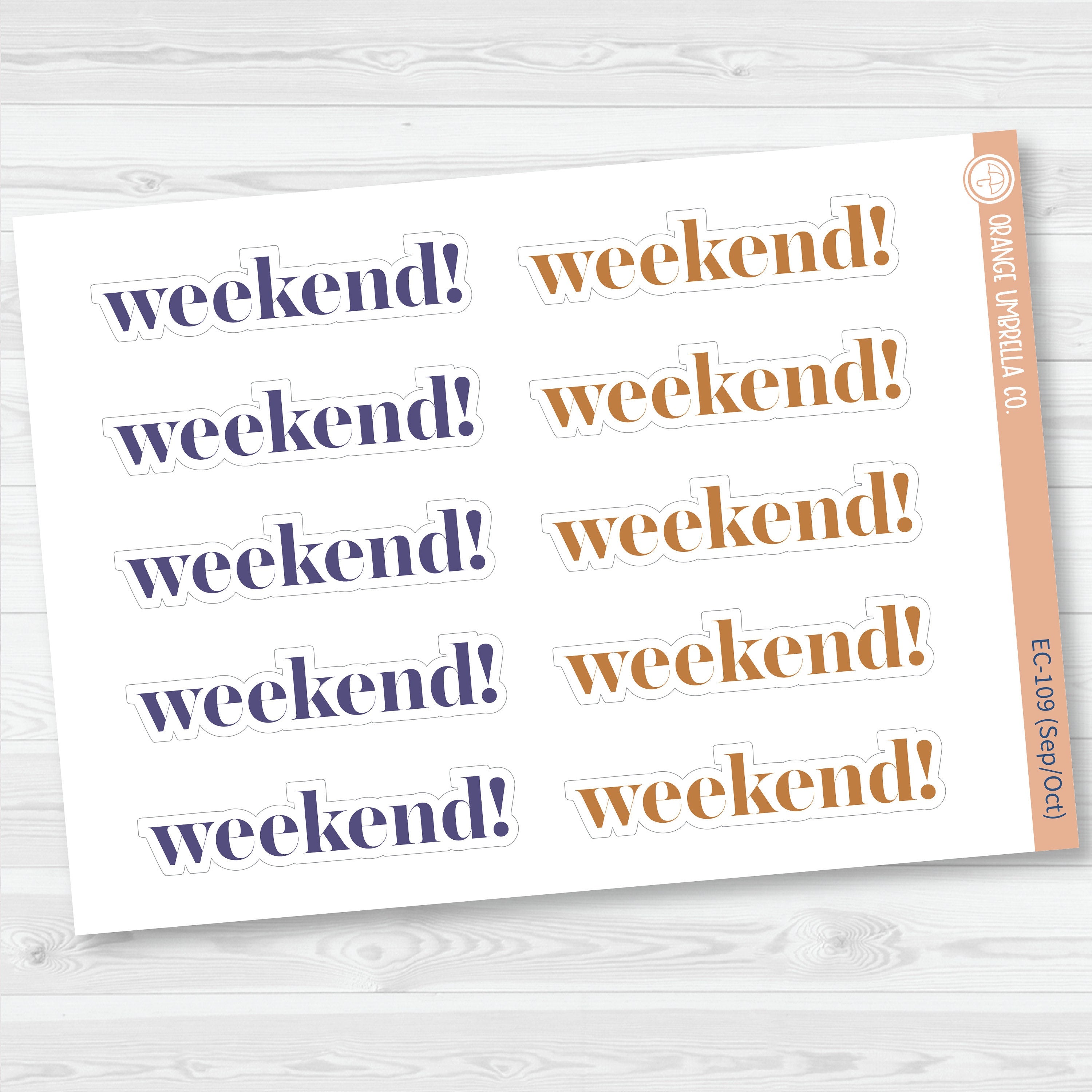NP-Weekend Banners Planner Stickers | F19 | ECP-105-ECP-110