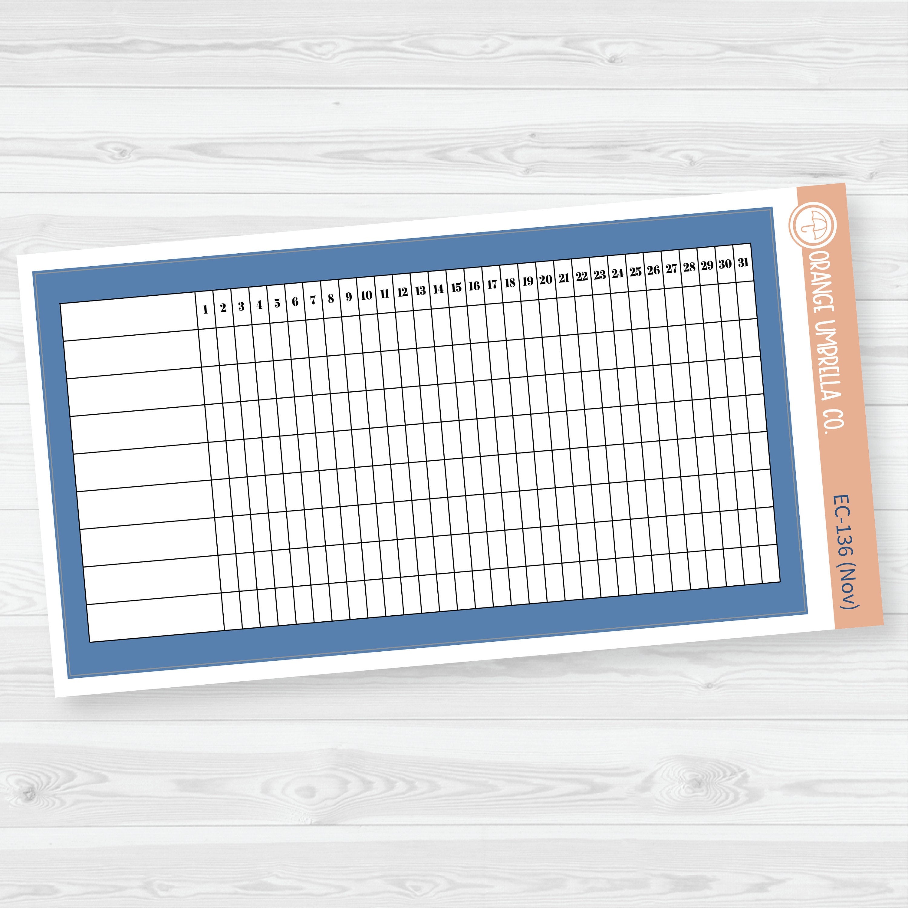 A5 Habit Tracker Dashboard Planner Stickers | EC Palette July to Dec | F19 | ECP-132-ECP-137