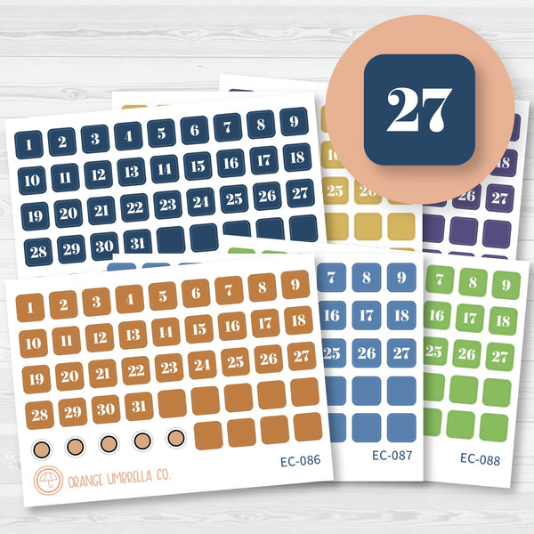 NP-Date Dot Planner Stickers | Erin Condren Evolve Palette | EC-083-088