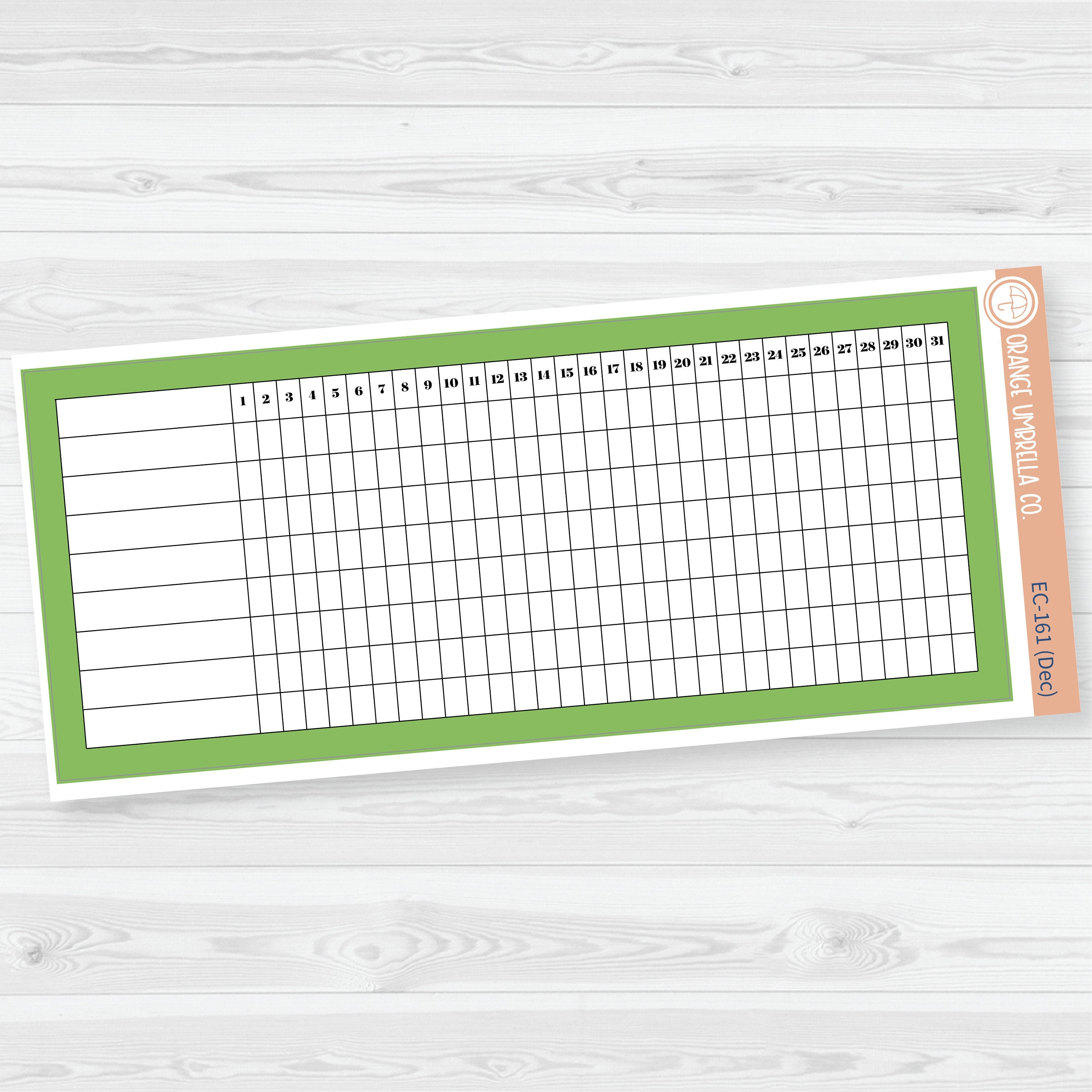 7x9 Habit Tracker Dashboard Planner Stickers | EC Palette July to Dec | ECP-156-ECP-161