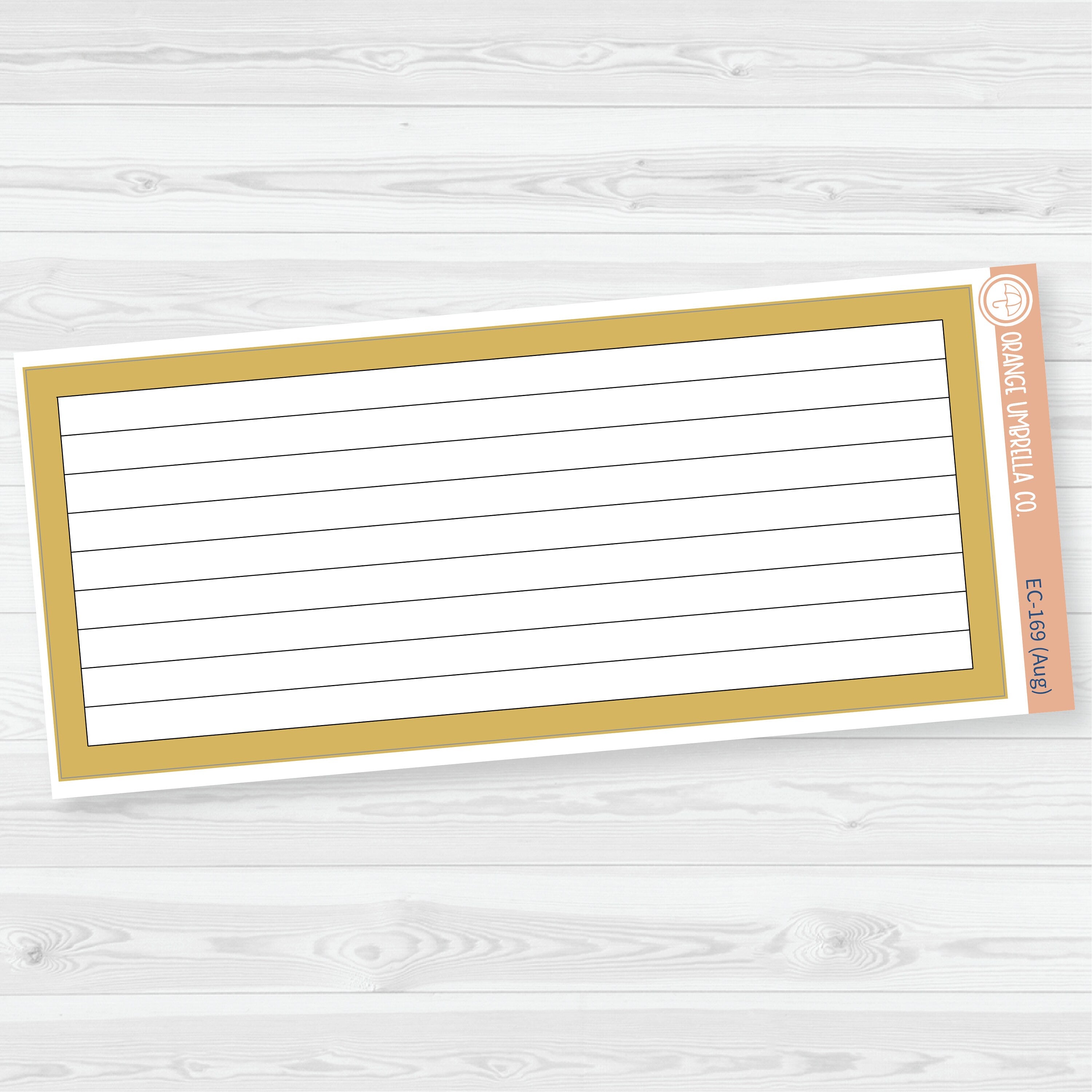 7x9 Lined Box Dashboard Planner Stickers | EC Palette July to Dec | ECP-168-ECP-173