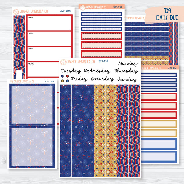 4th Of July Planner Kit | 7x9 Daily Duo Planner Kit Stickers | Liberty | 329-131