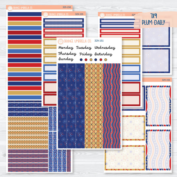 4th Of July | 7x9 Plum Daily Planner Kit Stickers | Liberty | 329-151