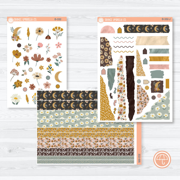 Late Summer Floral Stickers | Kit Deco Journaling Planner Stickers | Living Is Easy | D-332