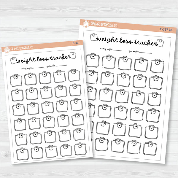 NP-Weight Loss Tracker Full Page A5 & 7x9 Deco Planner Stickers | C-397