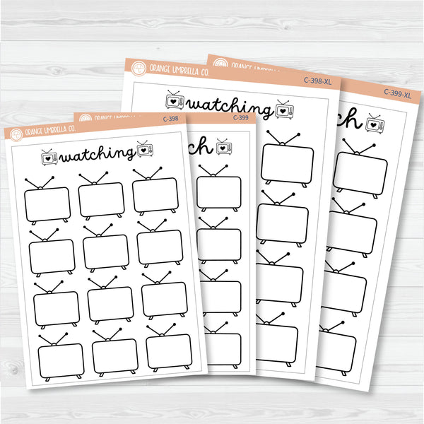 NP-Watching\To WatchTracker Full Page A5 & 7x9 Size Deco Planner Stickers | C-398-399
