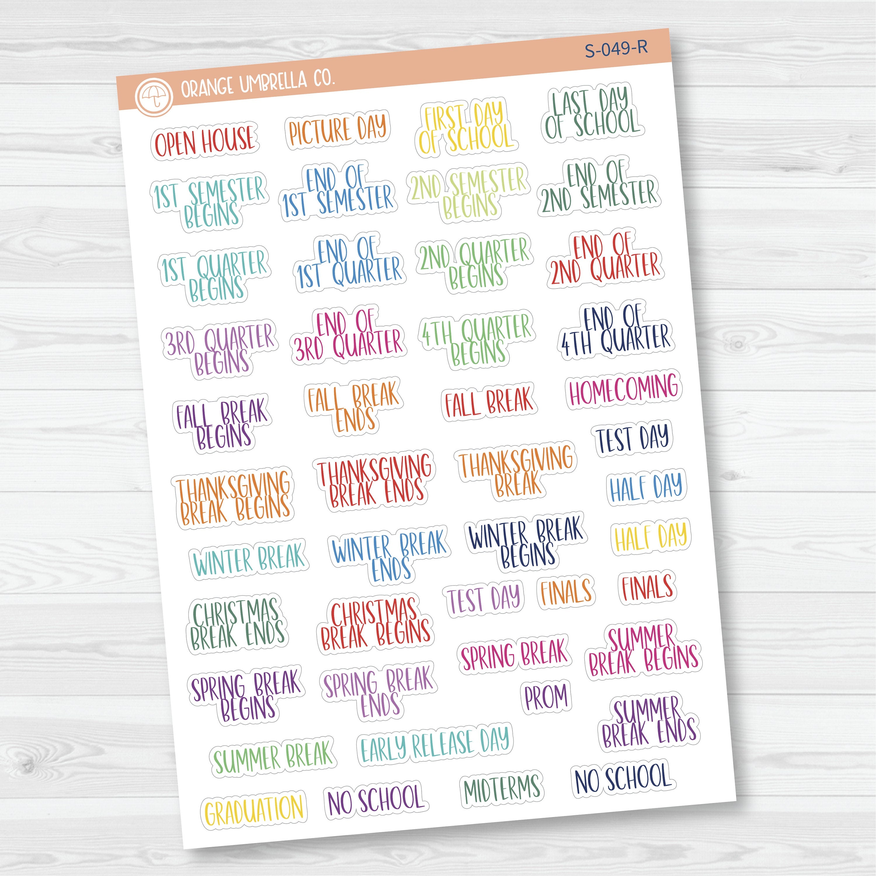 NP-School Related Holiday Script Planner Stickers | F13 | S-049