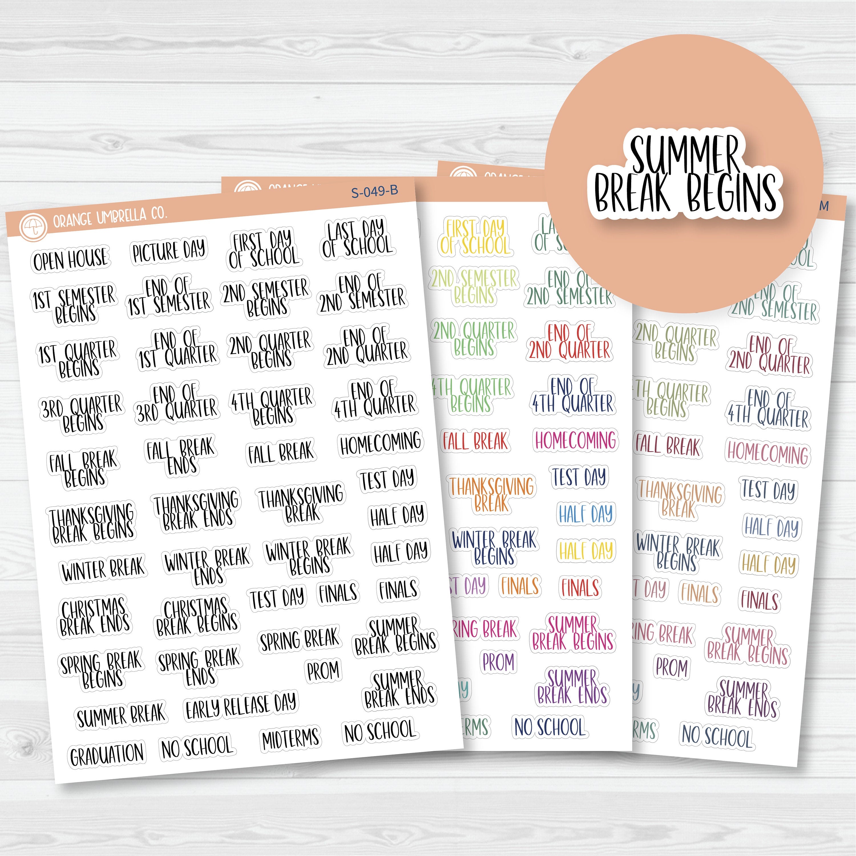 NP-School Related Holiday Script Planner Stickers | F13 | S-049