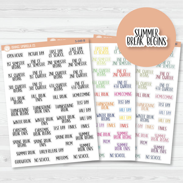 NP-School Related Holiday Script Planner Stickers | F13 | S-049