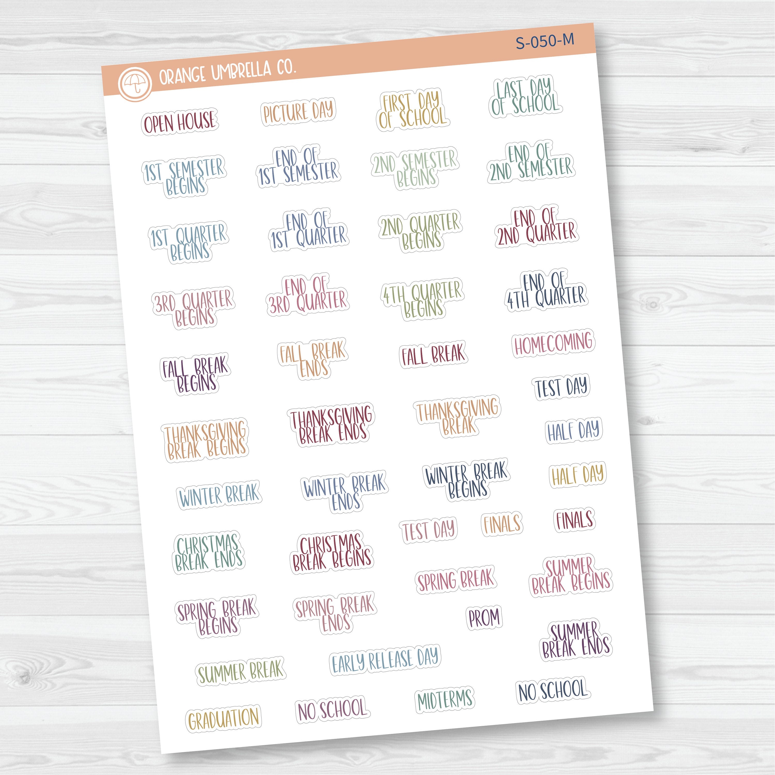 NP-School Related Holiday Mini Script Planner Stickers | F13 | S-050