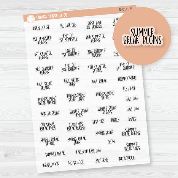 NP-School Related Holiday Mini Script Planner Stickers | F13 | Clear Matte | S-050-BCM