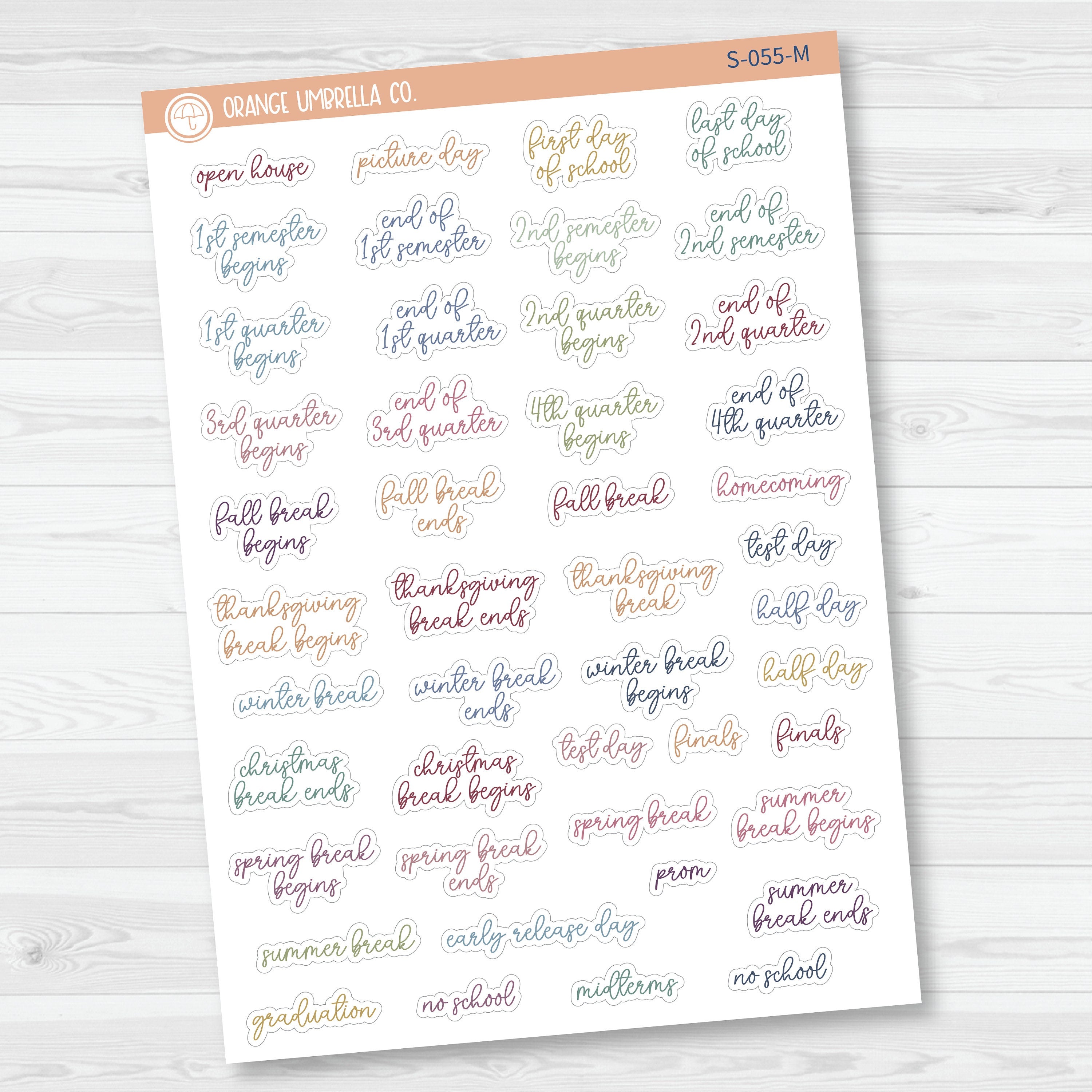 NP-School Related Holiday Script Planner Stickers | F15 | S-055