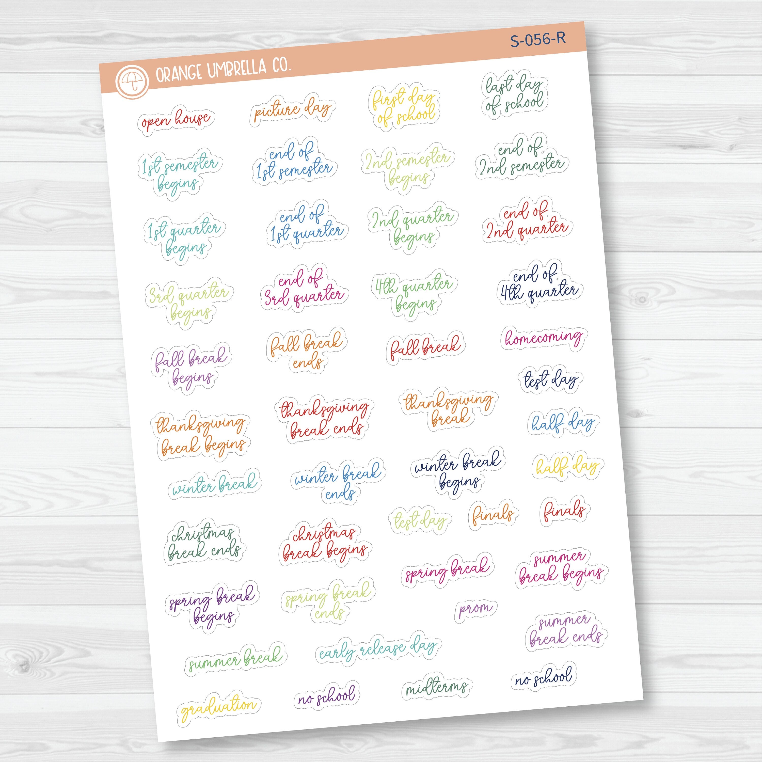 NP-School Related Holiday Mini Script Planner Stickers | F15 | S-056
