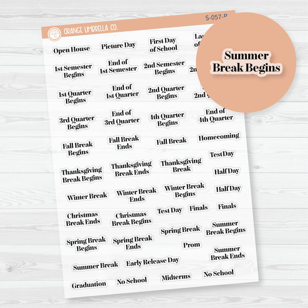 NP-School Related Holiday Script Planner Stickers | F19 | Clear Matte | S-057-BCM