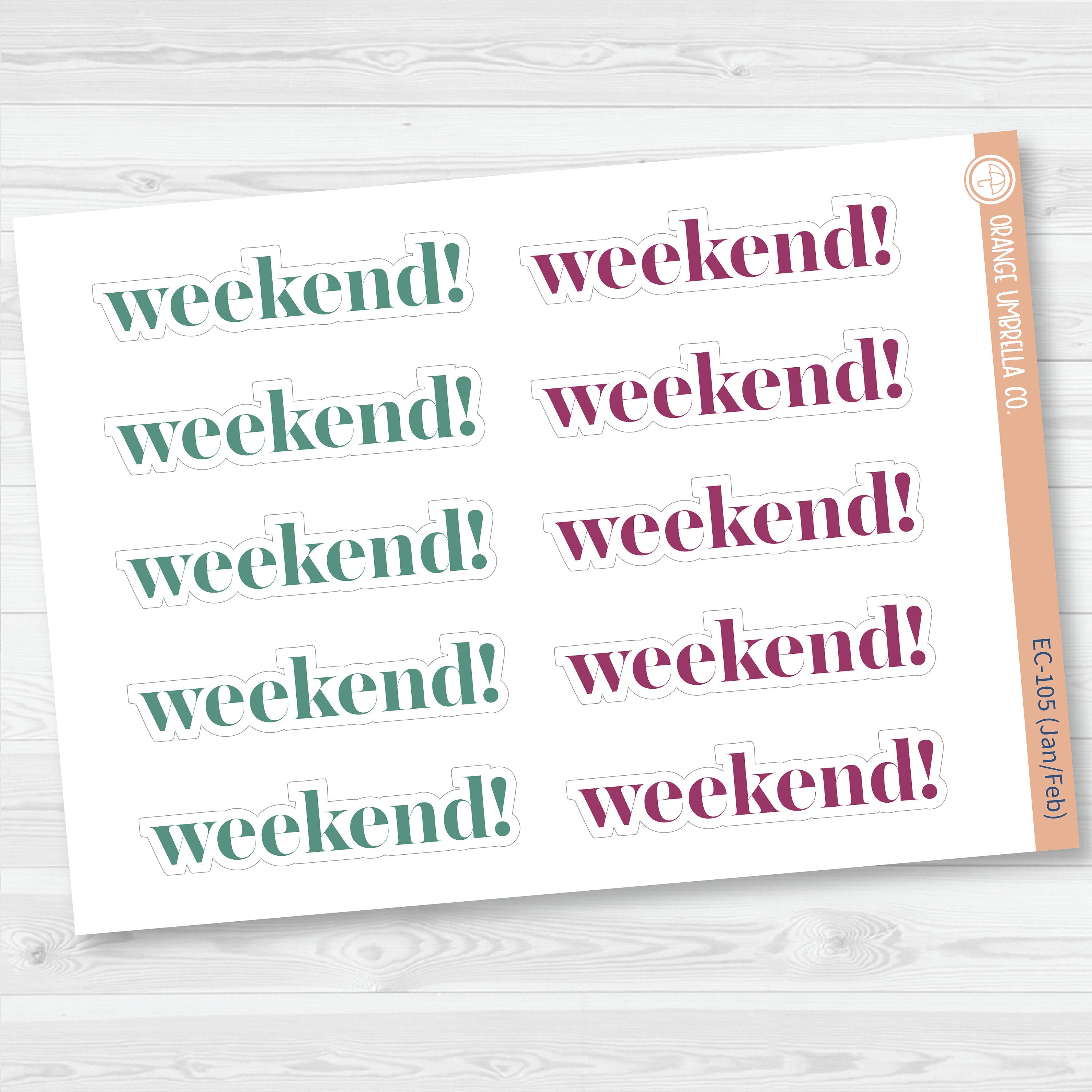NP-Weekend Banners Planner Stickers | F19 | ECP-105-ECP-110