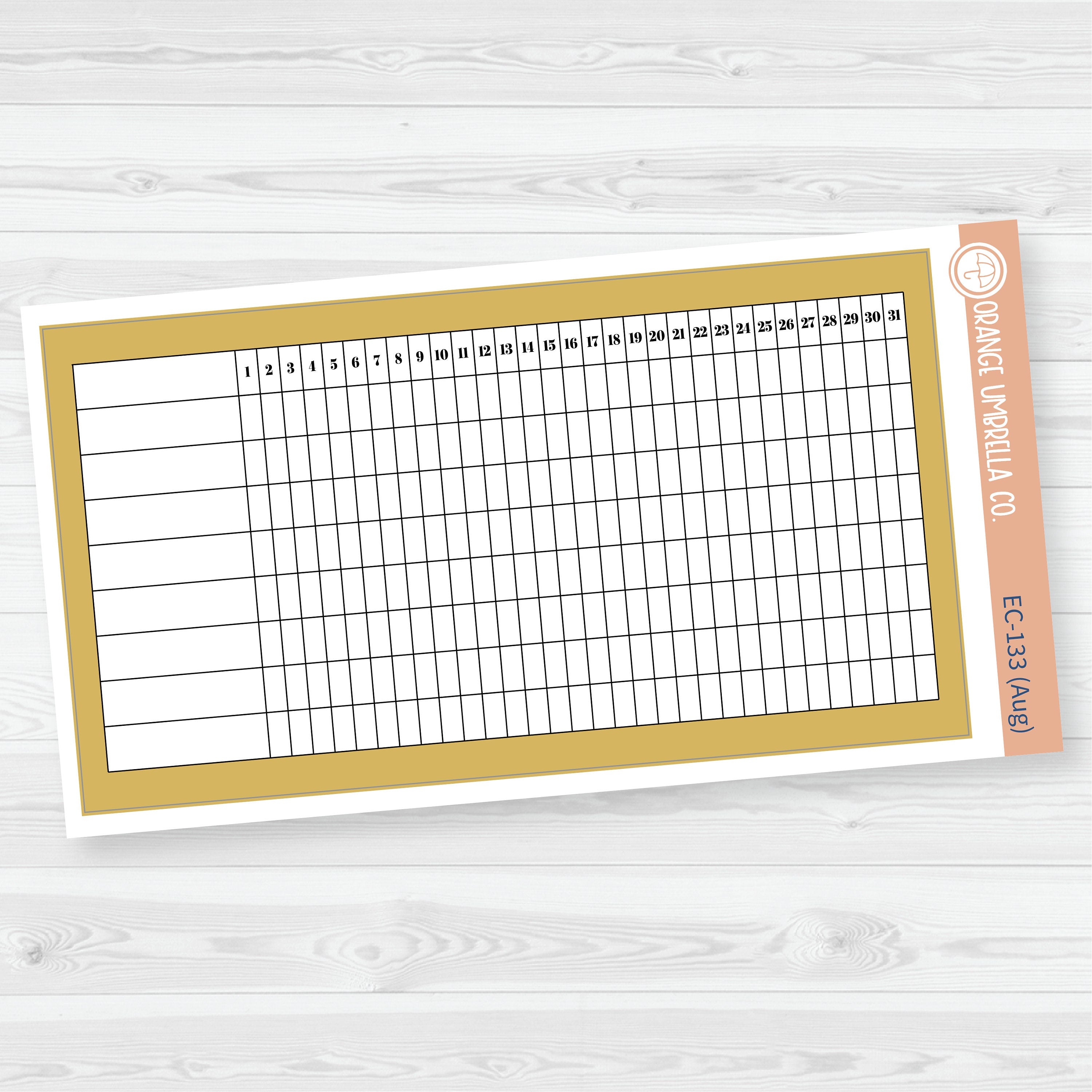 A5 Habit Tracker Dashboard Planner Stickers | EC Palette July to Dec | F19 | ECP-132-ECP-137